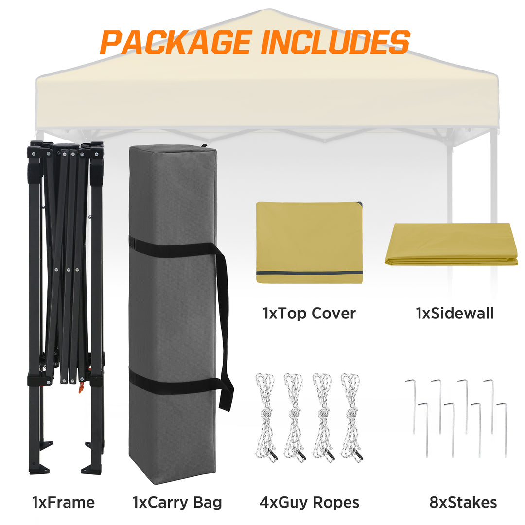 COOS BAY Pop Up Canopy Tent 6x4 with One Removable Sun Wall
