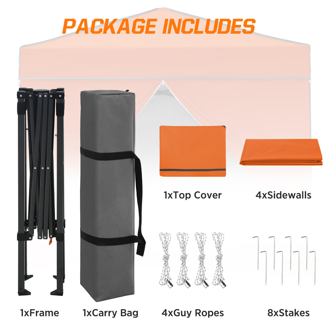 COOS BAY Pop Up Canopy Tent 6x4 with Four Removable Sun Walls
