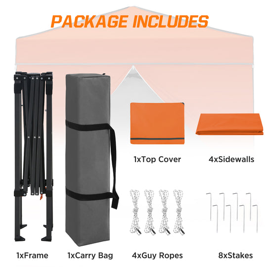 COOS BAY Pop Up Canopy Tent 6x4 with Four Removable Sun Walls