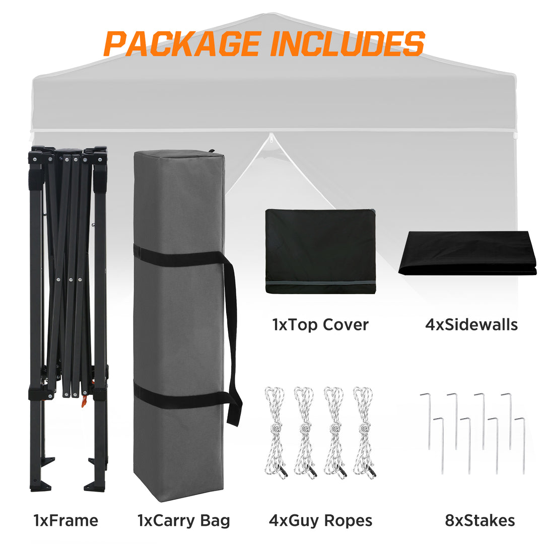 COOS BAY Pop Up Canopy Tent 6x4 with Four Removable Sun Walls