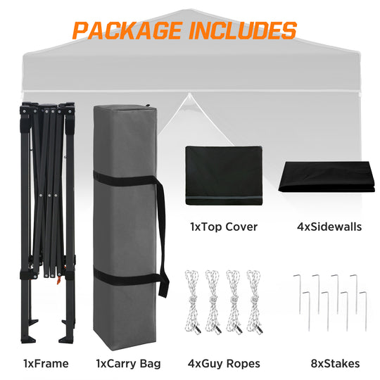 COOS BAY Pop Up Canopy Tent 6x4 with Four Removable Sun Walls