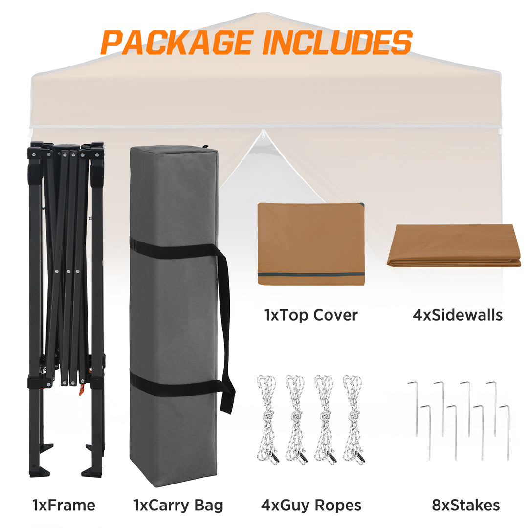 COOS BAY Pop Up Canopy Tent 6x4 with Four Removable Sun Walls