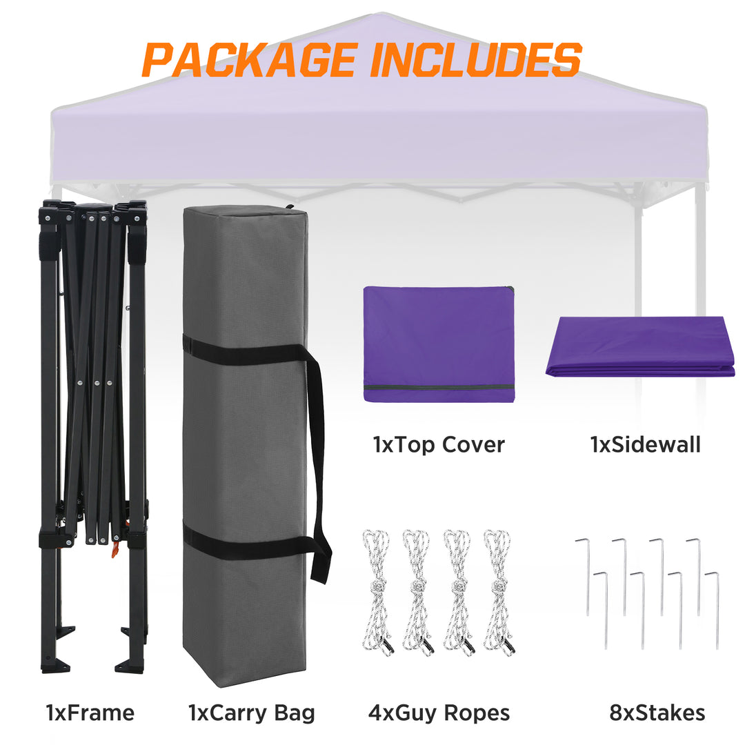 COOS BAY Pop Up Canopy Tent 6x4 with One Removable Sun Wall