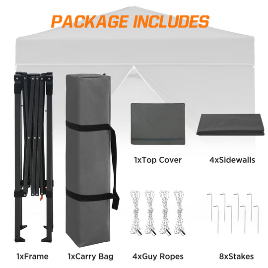 COOS BAY Pop Up Canopy Tent 6x4 with Four Removable Sun Walls