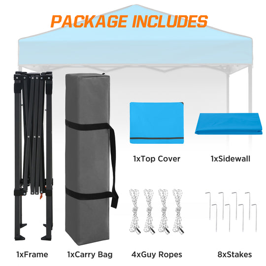 COOS BAY Pop Up Canopy Tent 6x4 with One Removable Sun Wall