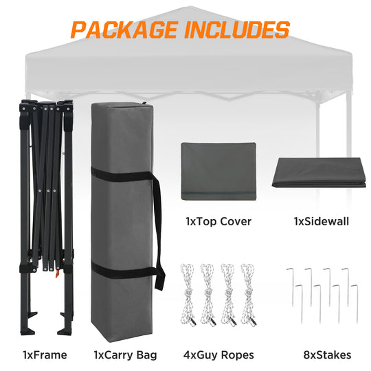 COOS BAY Pop Up Canopy Tent 6x4 with One Removable Sun Wall