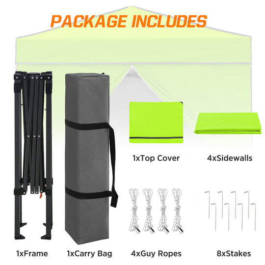 COOS BAY Pop Up Canopy Tent 6x4 with Four Removable Sun Walls
