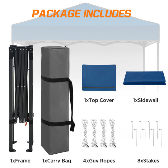 COOS BAY Pop Up Canopy Tent 6x4 with One Removable Sun Wall