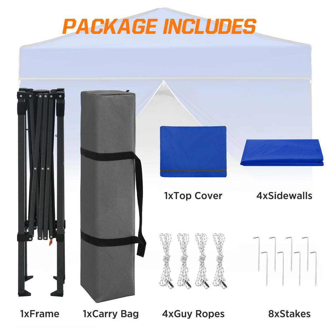 COOS BAY Pop Up Canopy Tent 6x4 with Four Removable Sun Walls