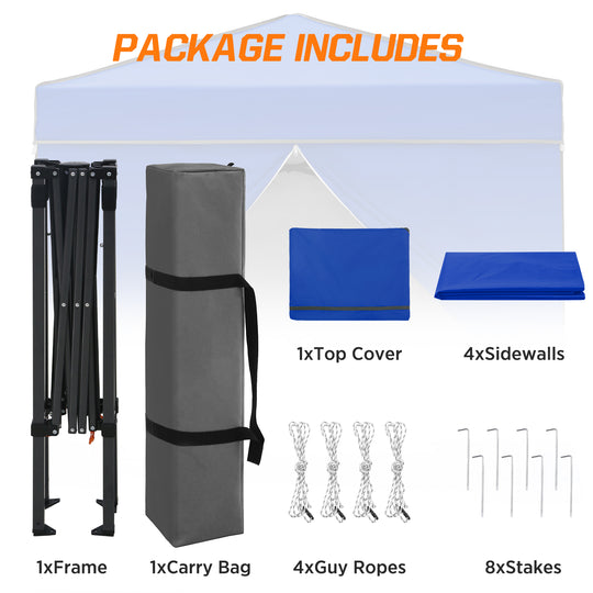 COOS BAY Pop Up Canopy Tent 6x4 with Four Removable Sun Walls