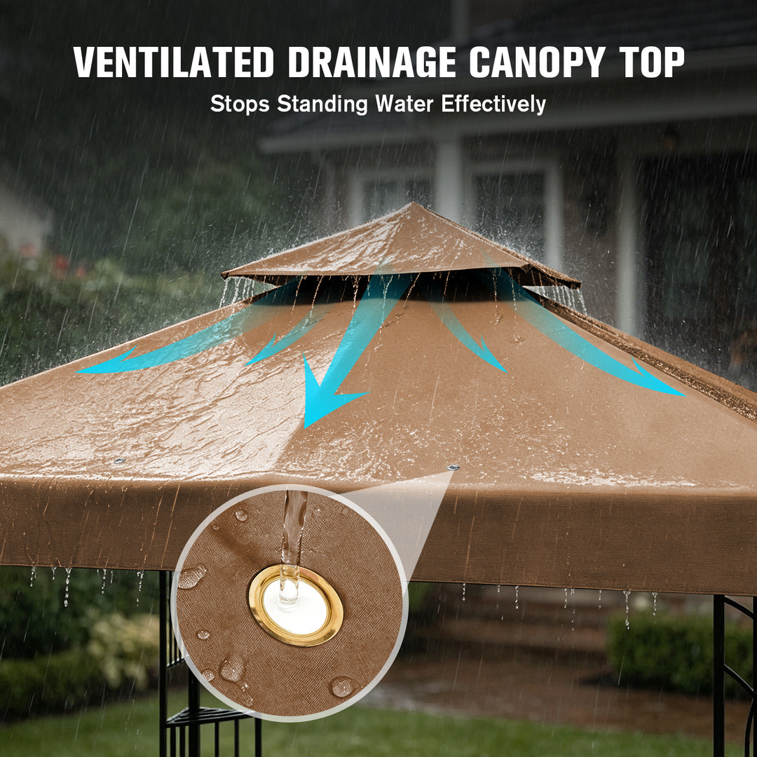 COOS BAY 8x8 Outdoor Patio Two-Tier Soft Top Gazebo