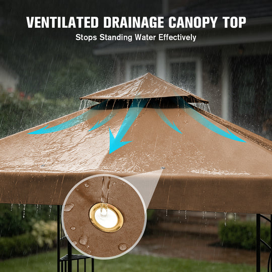 COOS BAY 8x8 Outdoor Patio Two-Tier Soft Top Gazebo
