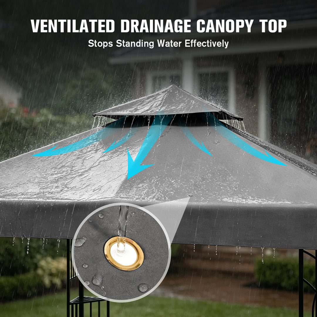 COOS BAY 8x8 Outdoor Patio Two-Tier Soft Top Gazebo