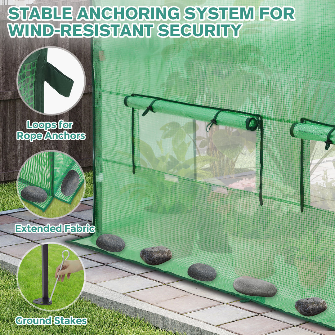 COOS BAY 6x6/ 6x8/8x8 /10x10/12x8 FT Pop Up Greenhouse with Power Access Openings