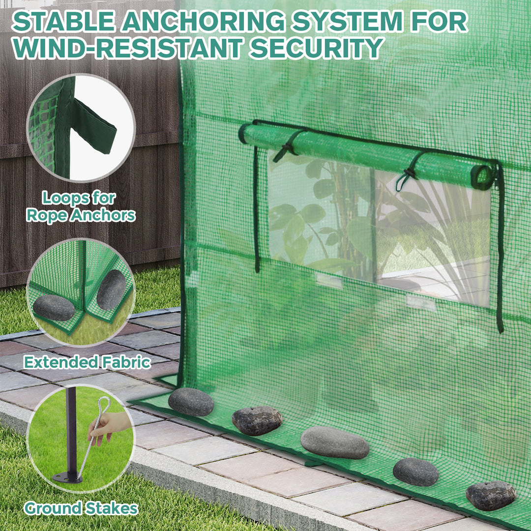 COOS BAY 6x6/ 6x8/8x8 /10x10/12x8 FT Pop Up Greenhouse with Power Access Openings