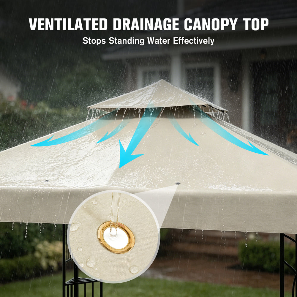 COOS BAY 8x8 Outdoor Patio Two-Tier Soft Top Gazebo