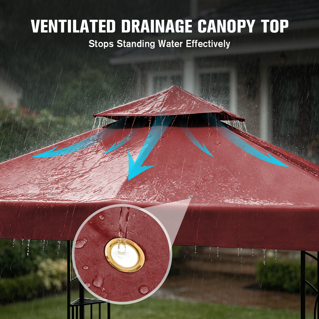 COOS BAY 8x8 Outdoor Patio Two-Tier Soft Top Gazebo