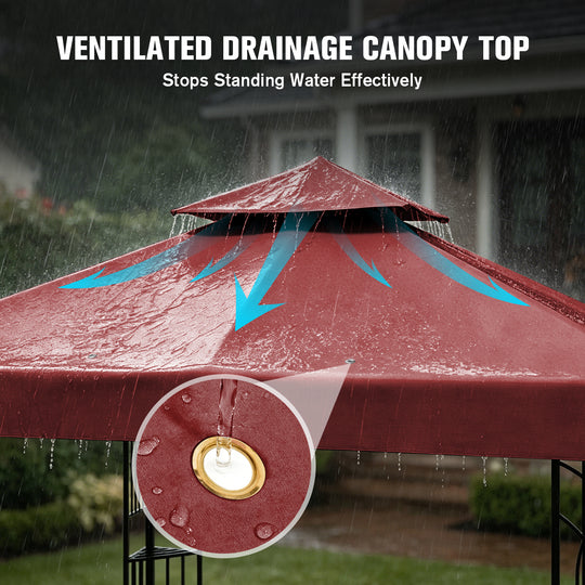COOS BAY 8x8 Outdoor Patio Two-Tier Soft Top Gazebo