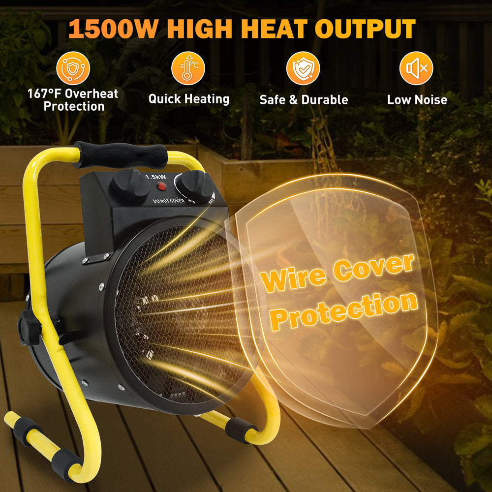 COOS BAY 1500W Radiant Spot Heater, 1/2 Pack, Black