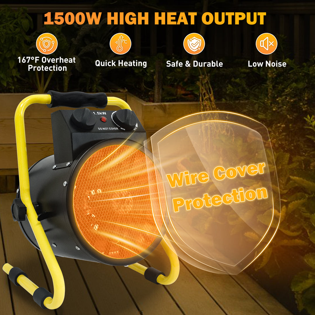 COOS BAY 1500W Outdoor Space Heater with Thermostat,1/2 Pack, Black