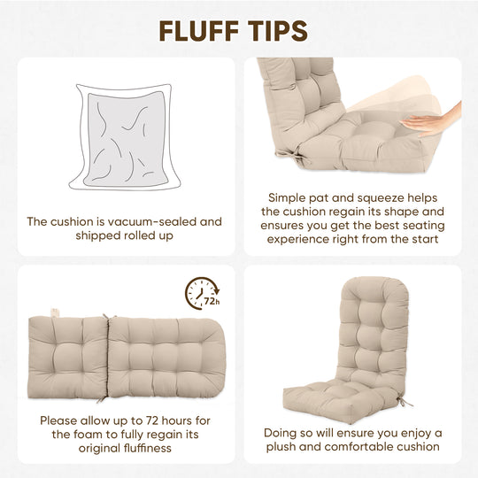 COOS BAY High Back Adirondack Chair Cushions, 49x20x5, Set of 2