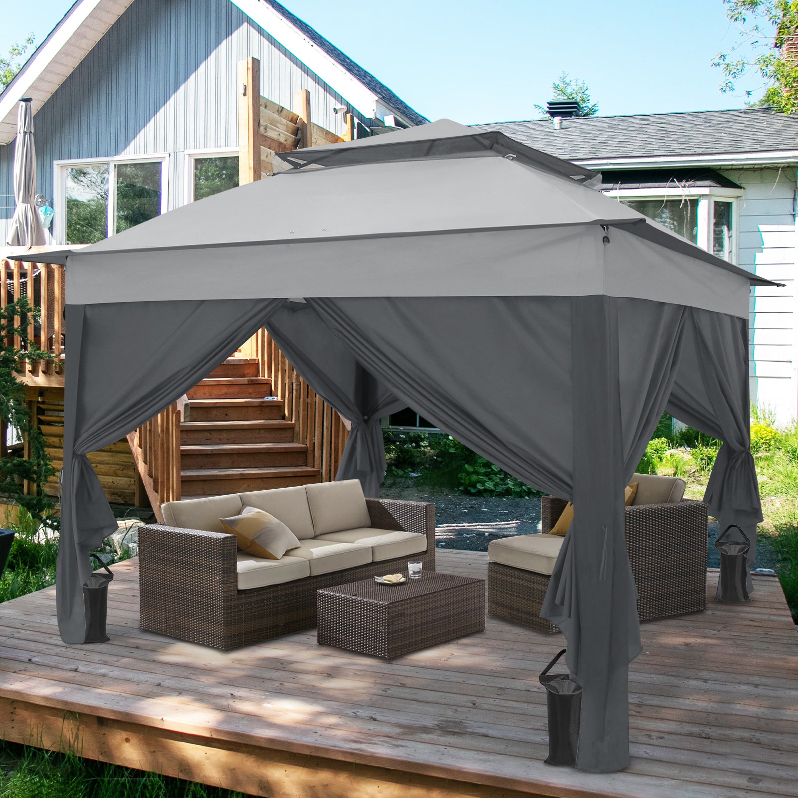 COOS BAY 11x11 Pop Up Gazebo with 4 Sidewalls – COOS BAY Outdoors