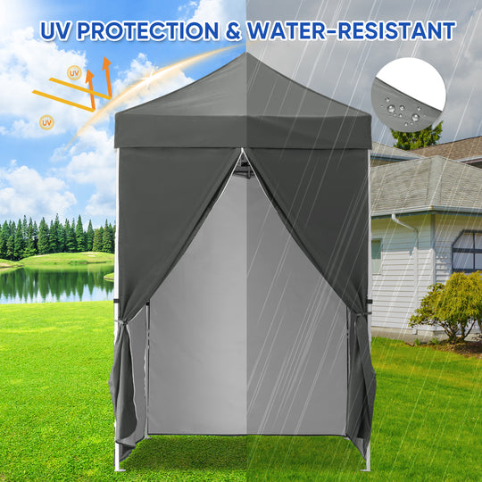 COOS BAY 5x5 Pop-up Instant Outdoor Canopy with 4 Side Wall Panels, Carry Bag