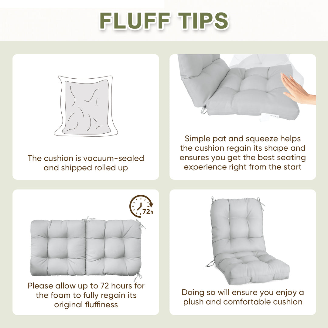 COOS BAY Tufted High Back Chair Cushions, 42x21 Inch, 4 Pack