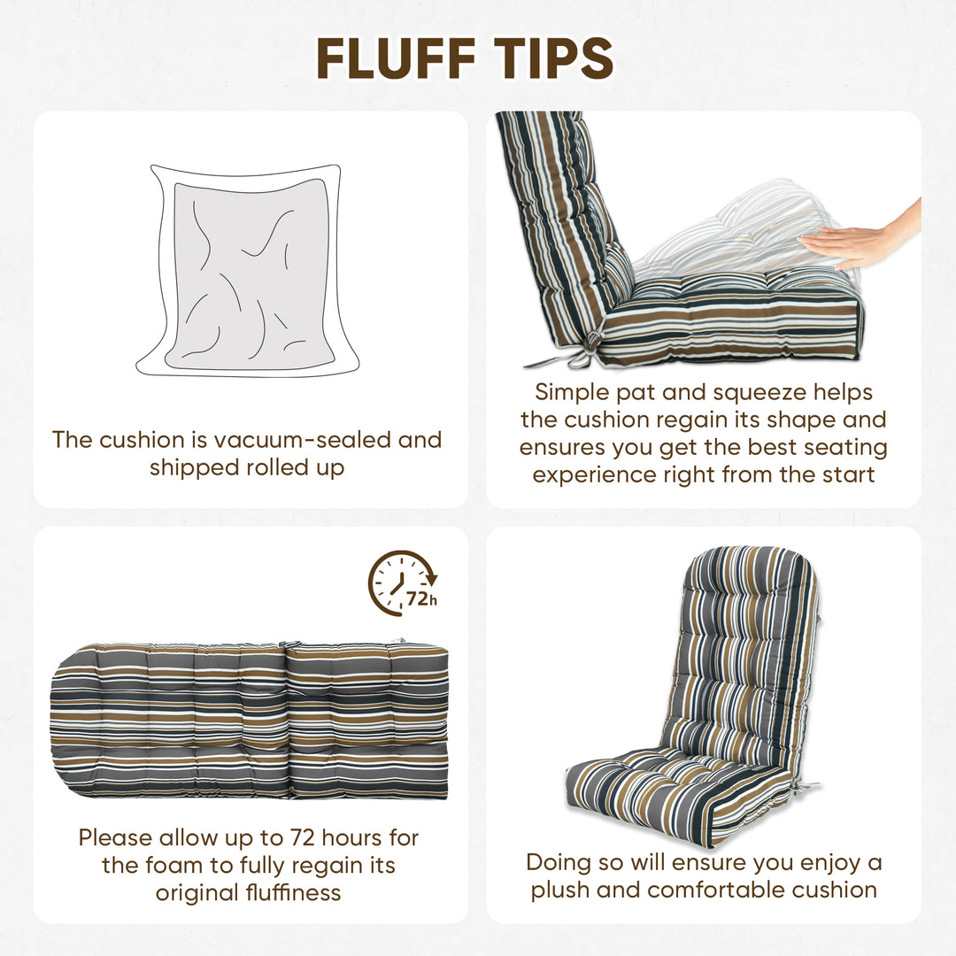 COOS BAY High Back Adirondack Chair Cushions, 49x20x5, Set of 2