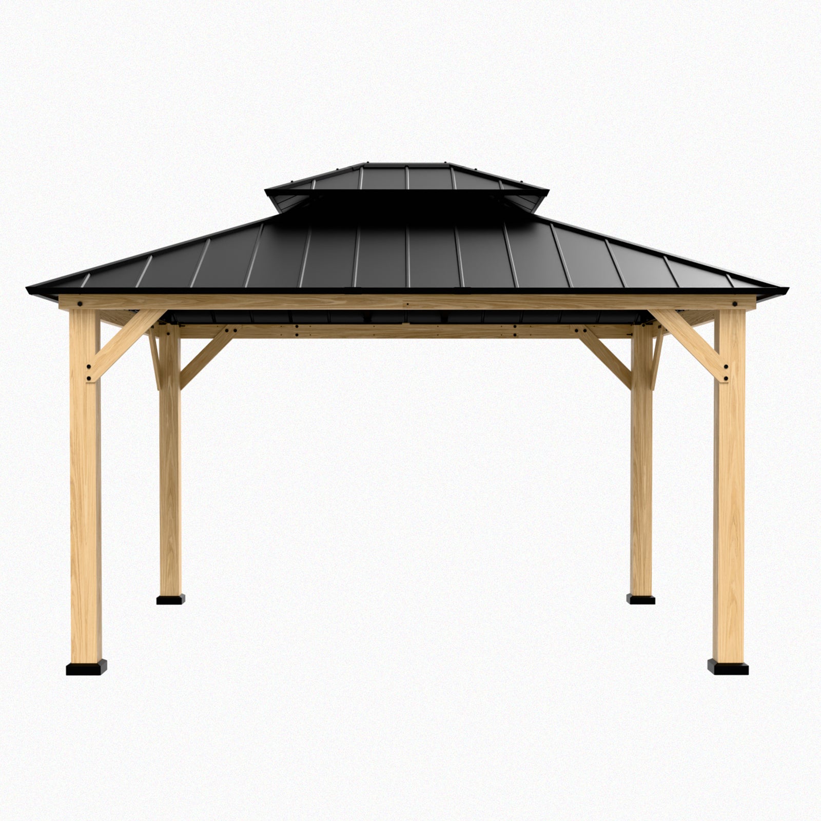 COOS BAY 13x11 Outdoor Wooden Gazebo w/ Double Roof – COOS BAY