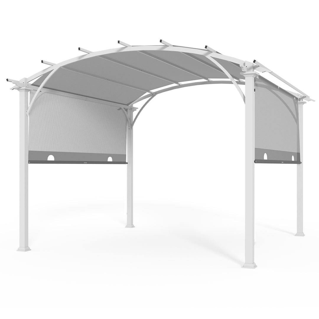 COOS BAY Outdoor Patio Pergola 11.4x11.4 ft with Retractable Textilene Canopy Top