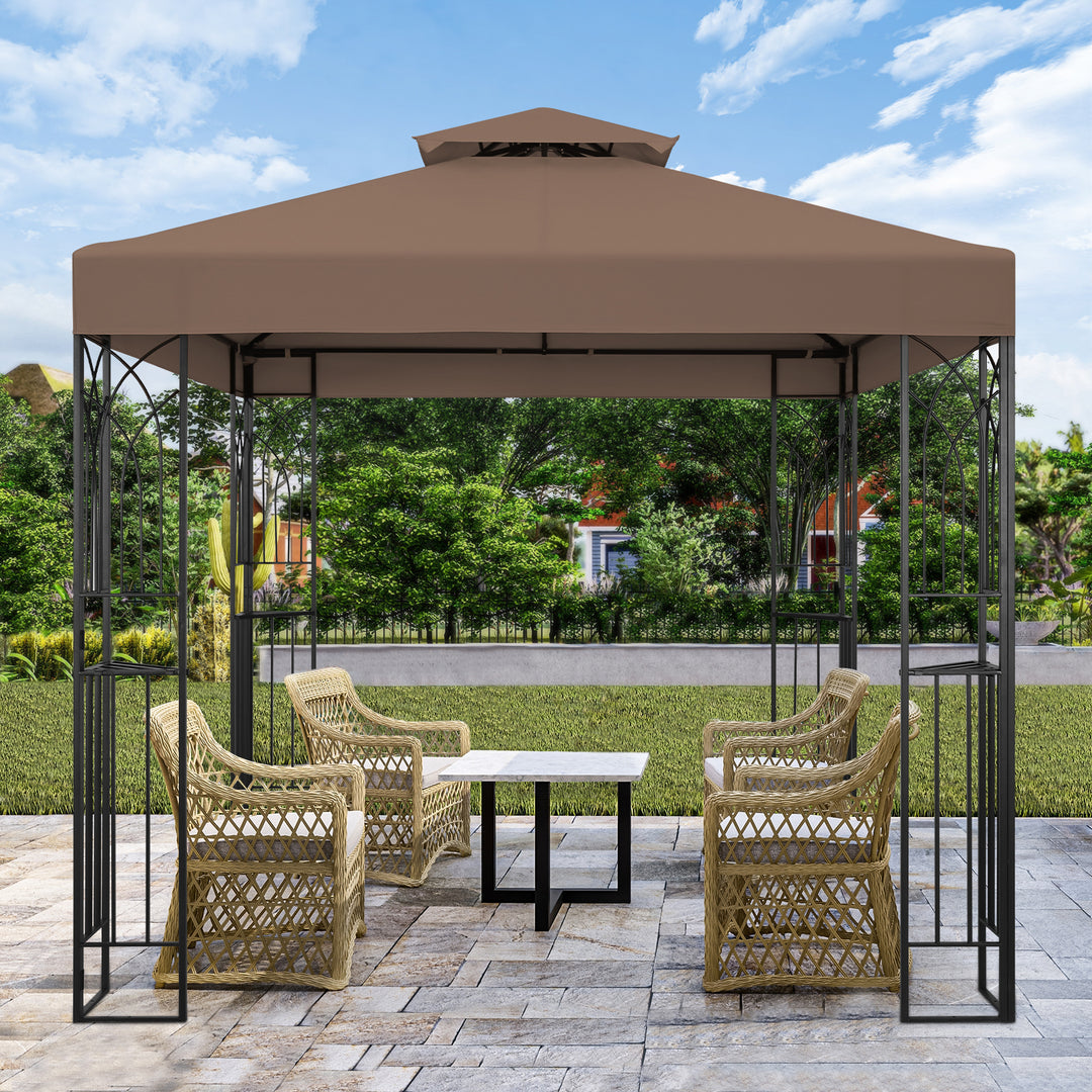 COOS BAY 8x8 Outdoor Patio Two-Tier Soft Top Gazebo