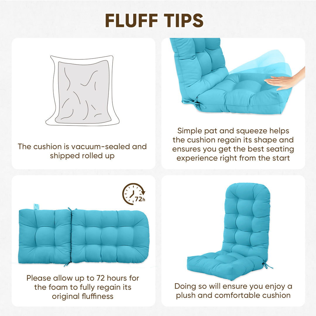 COOS BAY High Back Adirondack Chair Cushions, 49x20x5, Set of 2