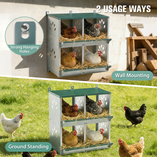 COOS BAY Metal Chicken Nesting Box, Green