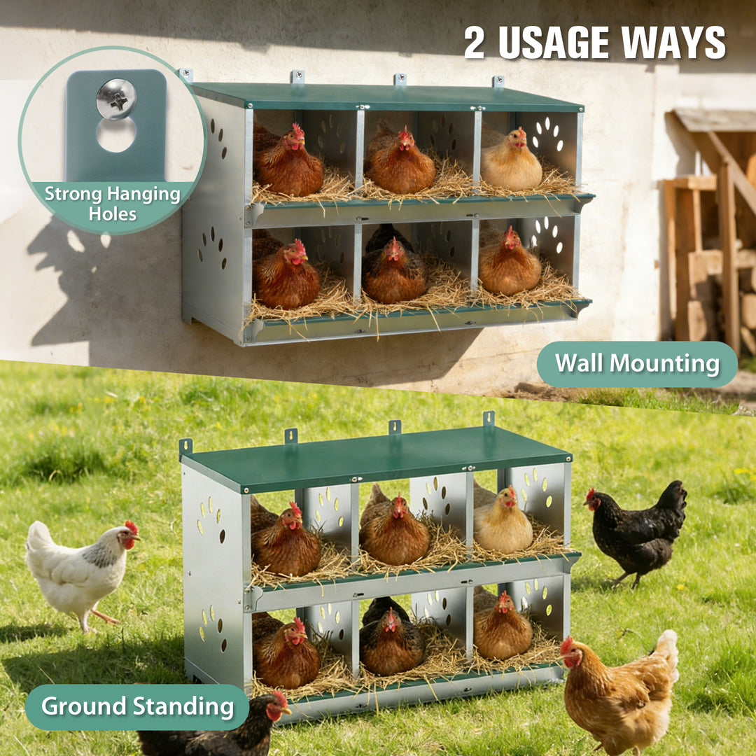 COOS BAY Metal Chicken Nesting Box, Green