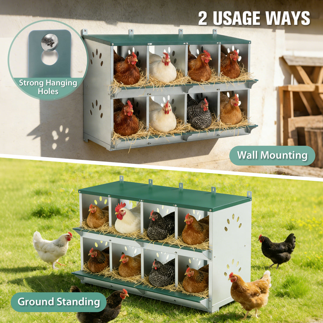 COOS BAY Metal Chicken Nesting Box, Green