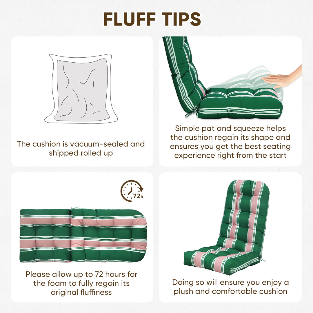 COOS BAY High Back Adirondack Chair Cushions, 49x20x5, Set of 2