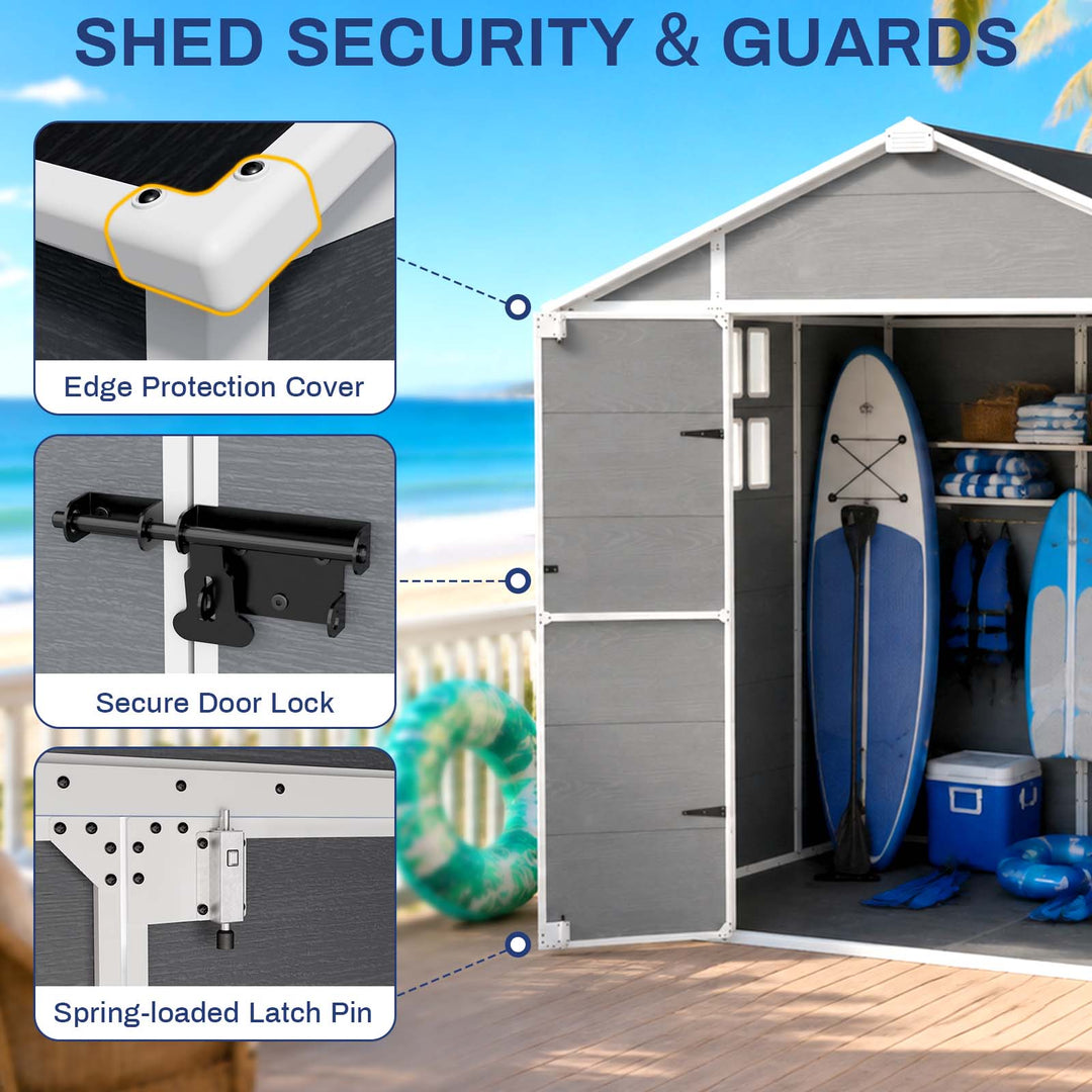 COOS BAY 5x3/6x4/8x6/8x8 Outdoor Storage Shed