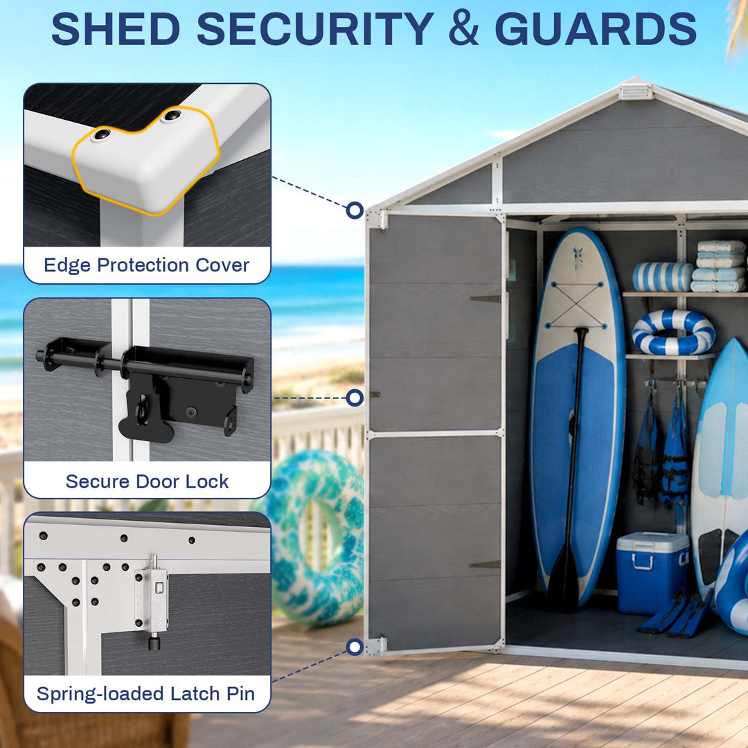 COOS BAY 5x3/6x4/8x6/8x8 Outdoor Storage Shed