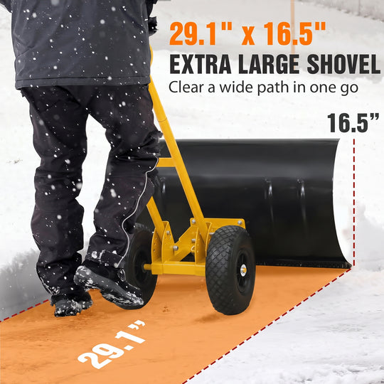 COOS BAY Wheeled Snow Shovel for Driveway