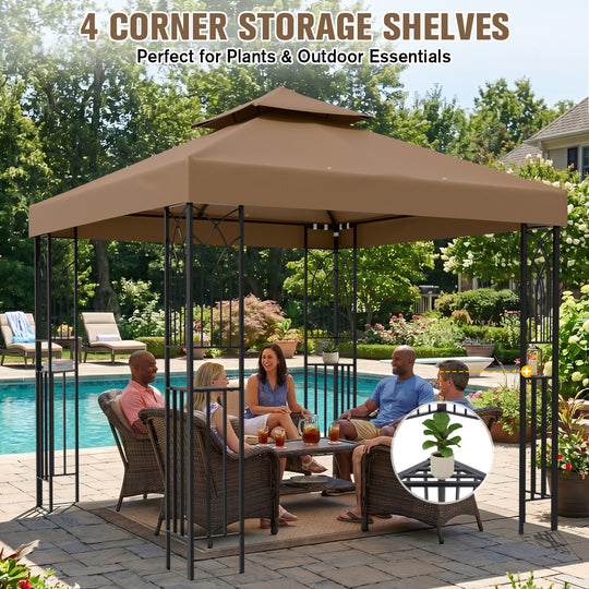 COOS BAY 8x8 Outdoor Patio Two-Tier Soft Top Gazebo