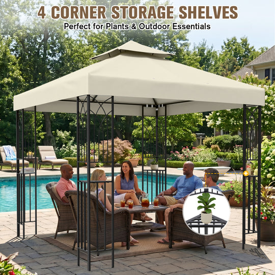 COOS BAY 8x8 Outdoor Patio Two-Tier Soft Top Gazebo