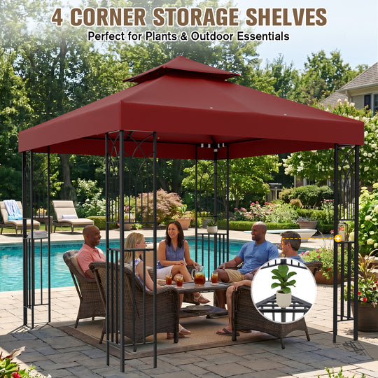 COOS BAY 8x8 Outdoor Patio Two-Tier Soft Top Gazebo