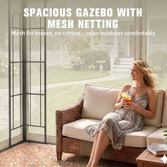 COOS BAY 10x12 Outdoor Patio Gazebo with Netting