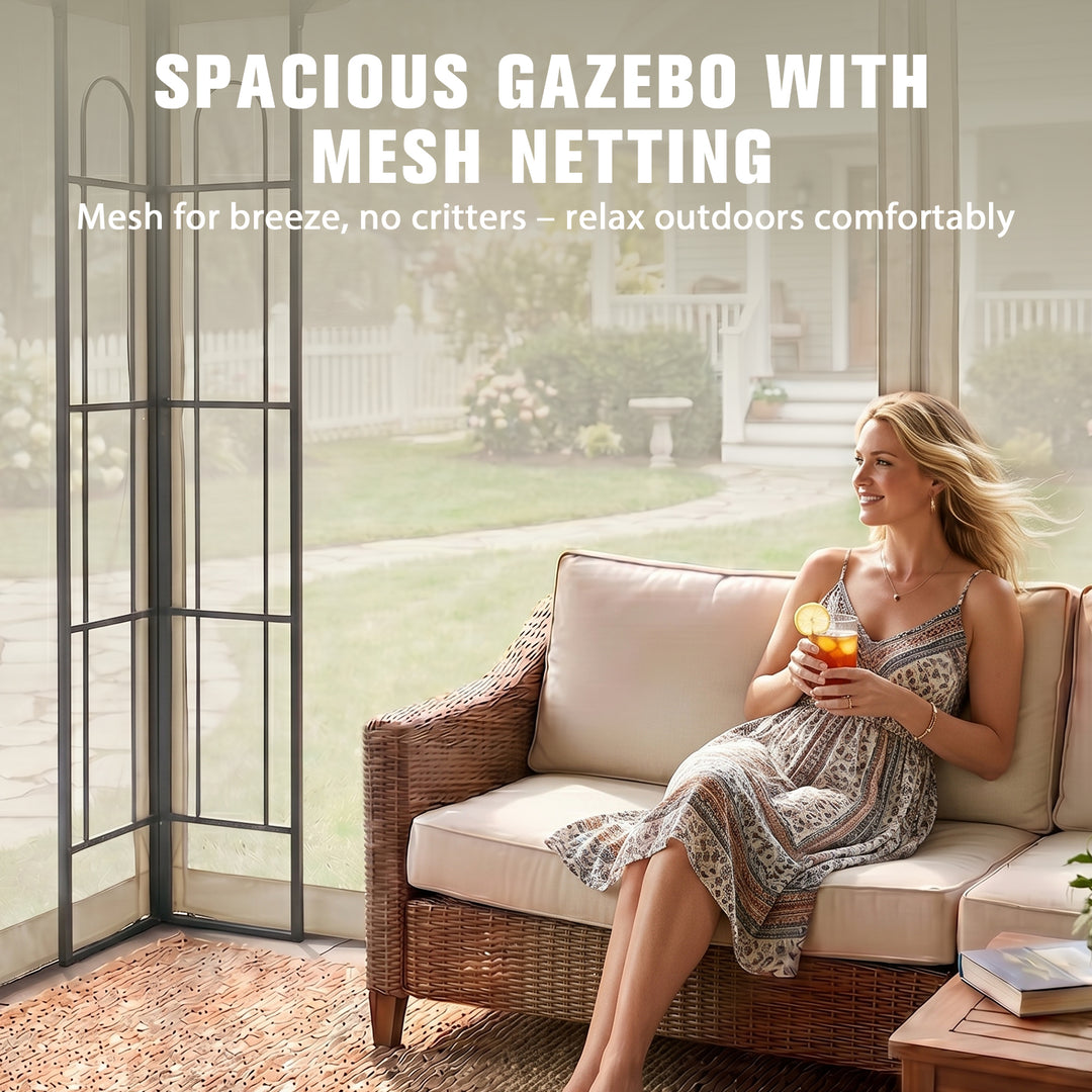 COOS BAY 10x12 Outdoor Patio Gazebo with Netting
