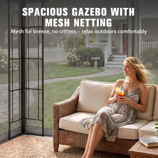 COOS BAY 10x12 Outdoor Patio Gazebo with Netting