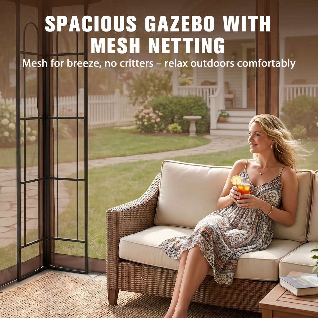 COOS BAY 10x12 Outdoor Patio Gazebo with Netting
