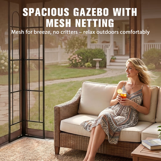 COOS BAY 10x12 Outdoor Patio Gazebo with Netting