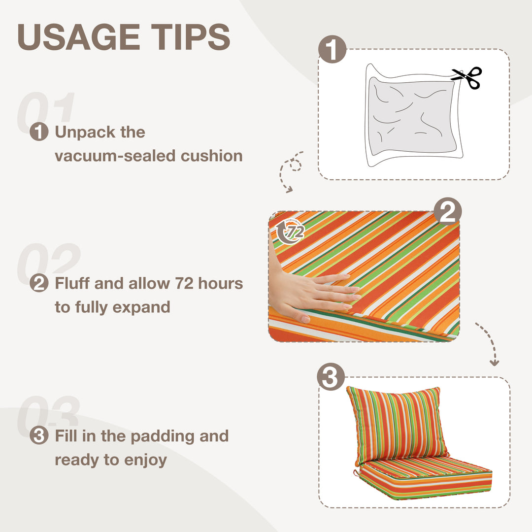 COOS BAY Deep Seat Patio Chair Cushions, 1 Pack