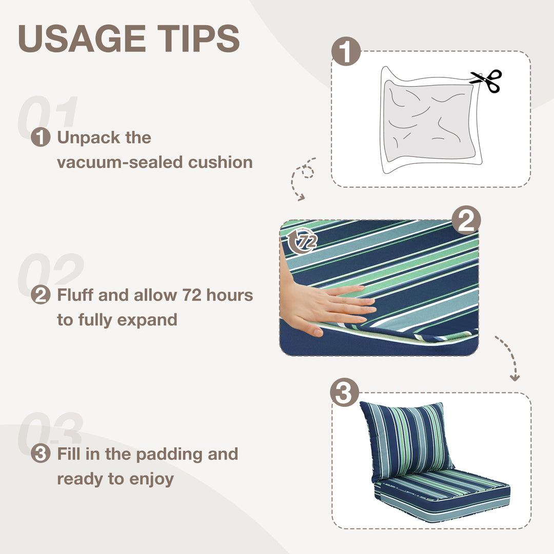 COOS BAY Deep Seat Patio Chair Cushions, 1 Pack